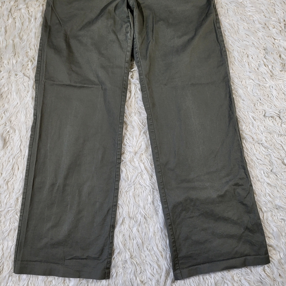 Good American - Good Ease Wide Leg Twill Pants Green Olive - Size 6/28 - Picture 4 of 16